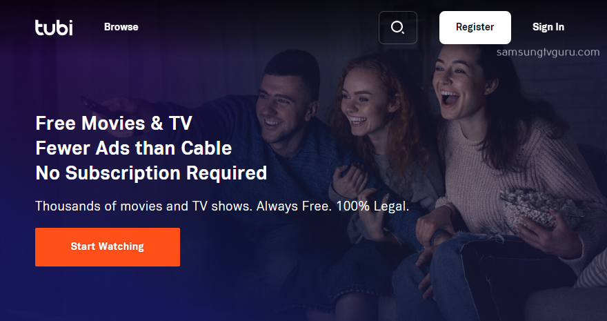 Visit the official website of Tubi