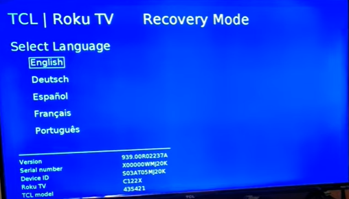 Use Recovery Mode on TCL Roku TV