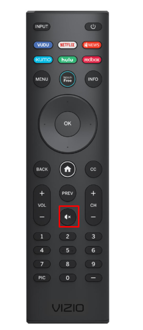 Press the Mute button to fix Vizio TV Won't Turn On