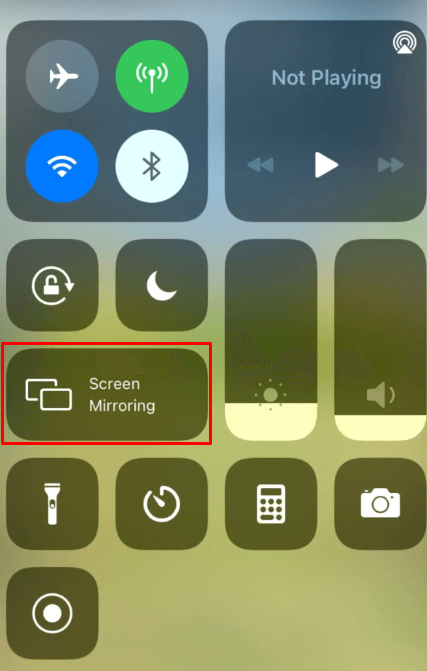 Hit the Screen Mirroring option on your iOS device 