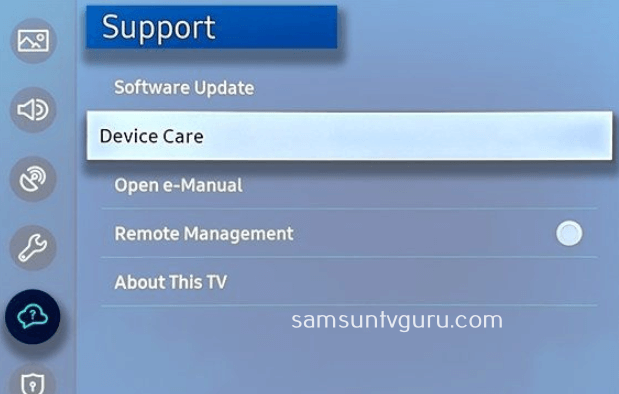Click on Device Care option