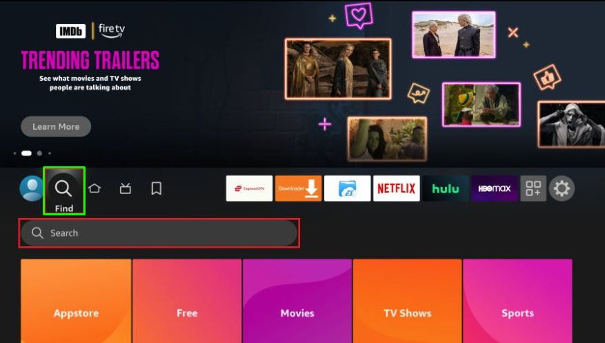 Click the Find icon on TCL Fire TV