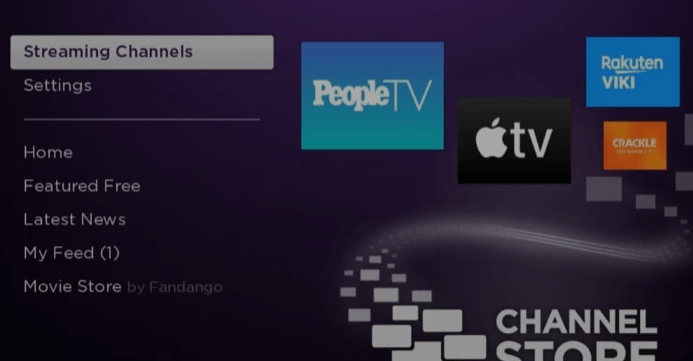 Tap on Streaming Channels option on Philips Roku TV