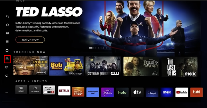 Select the Apps section on Vizio TV