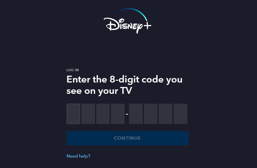 Enter the Disney Plus activation code