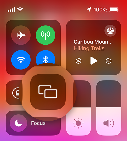Click the Screen Mirroring icon on your iPhone