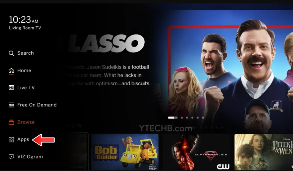 Select the Apps section on your Vizio TV