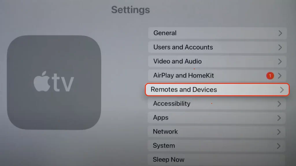 Select Remote and Devices