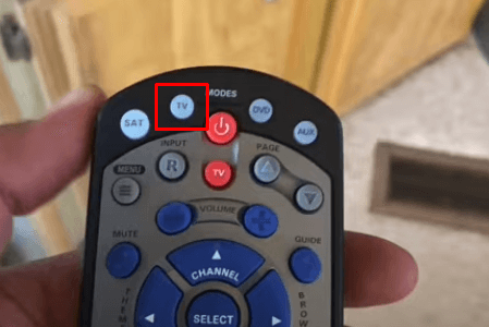 Click the TV Mode button on older Dish remote models