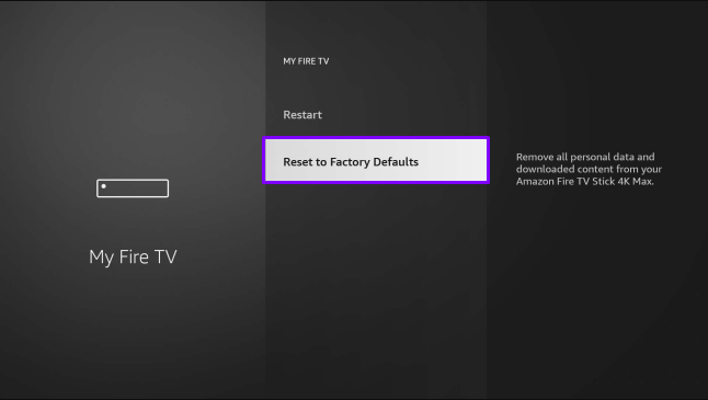 Click Reset to Factory Defaults option