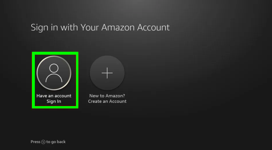 Sign in with your Amazon account on TCL Fire TV