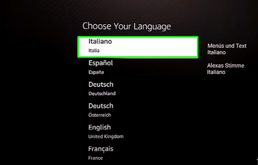 Choose your preferred language