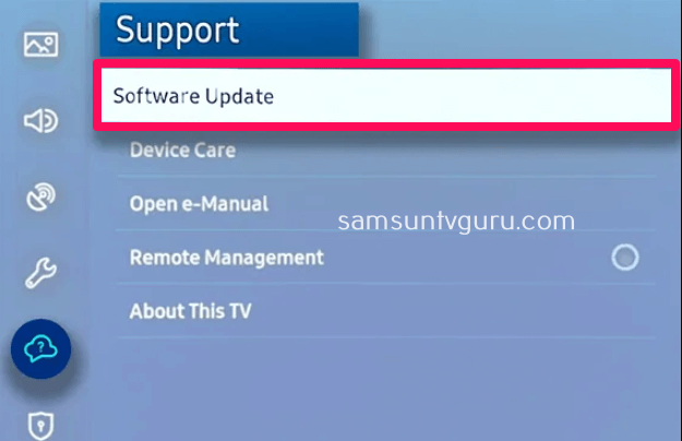 select the Software Update option