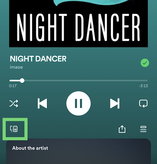 Click the Devices option on the Spotify app