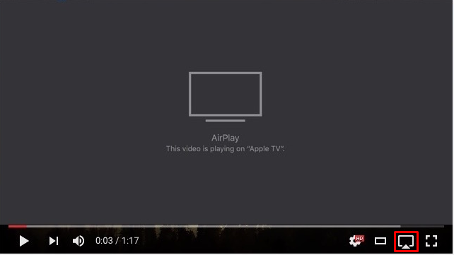 Click the AirPlay icon 