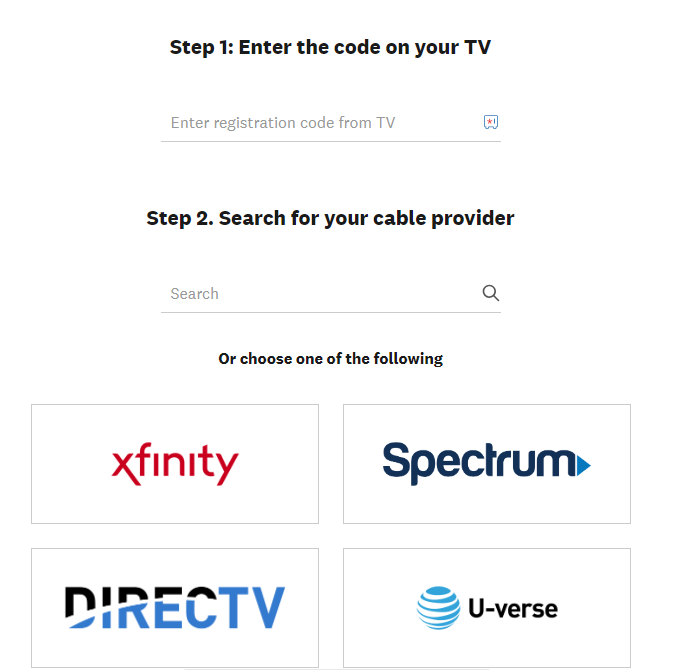 Sign in with your TV provider