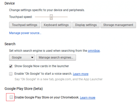 Sky Go on Chromebook - Enable Play Store
